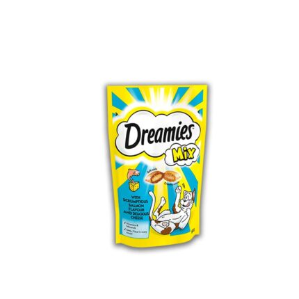 Dreamies Mix With Scrumptious Salmon Flavours And Delicious Cheese 60gm