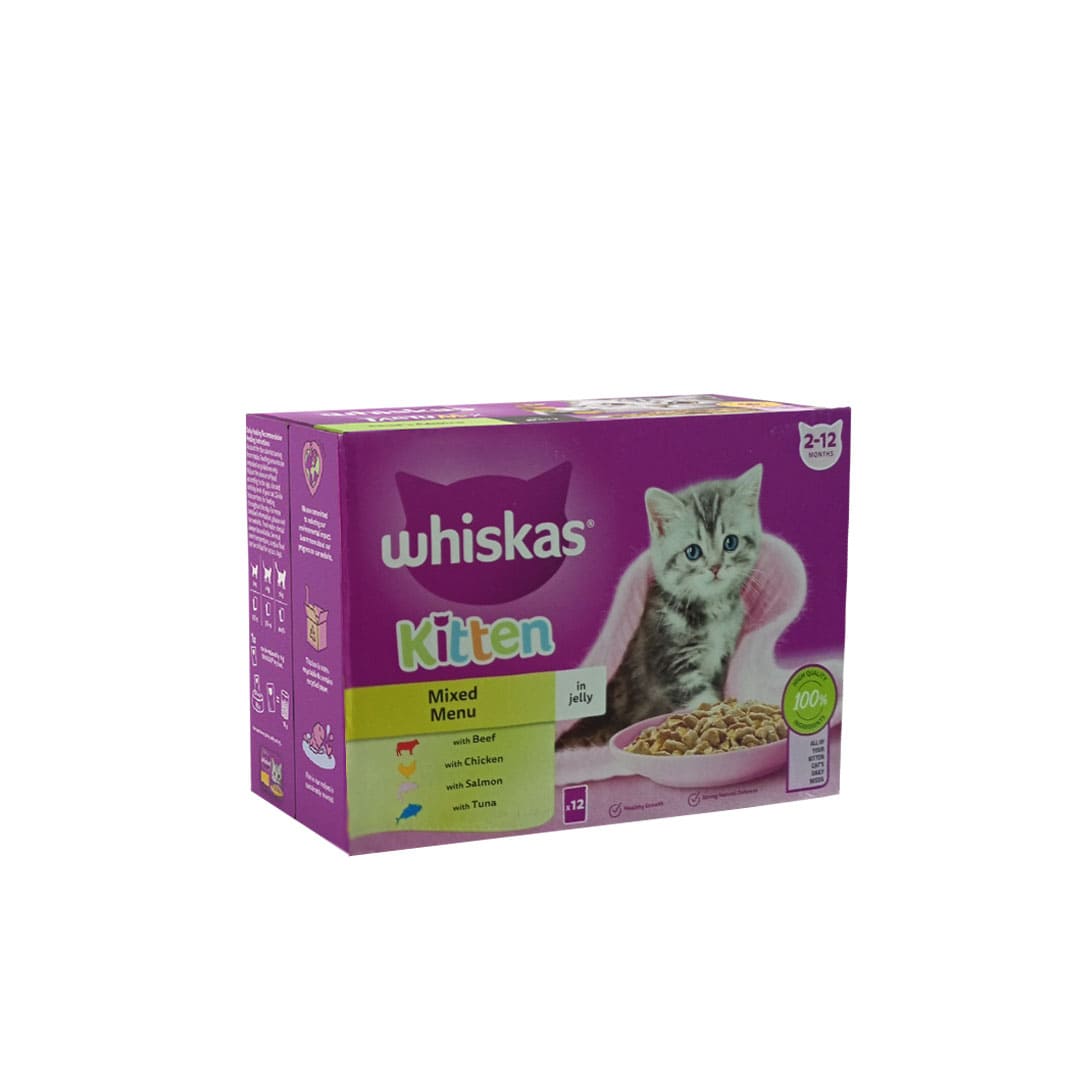 Whisas Kitten Cat Food Poultry Feasts In Jelly Whiskas Kitten Cat Food Mixed Menu In Jelly